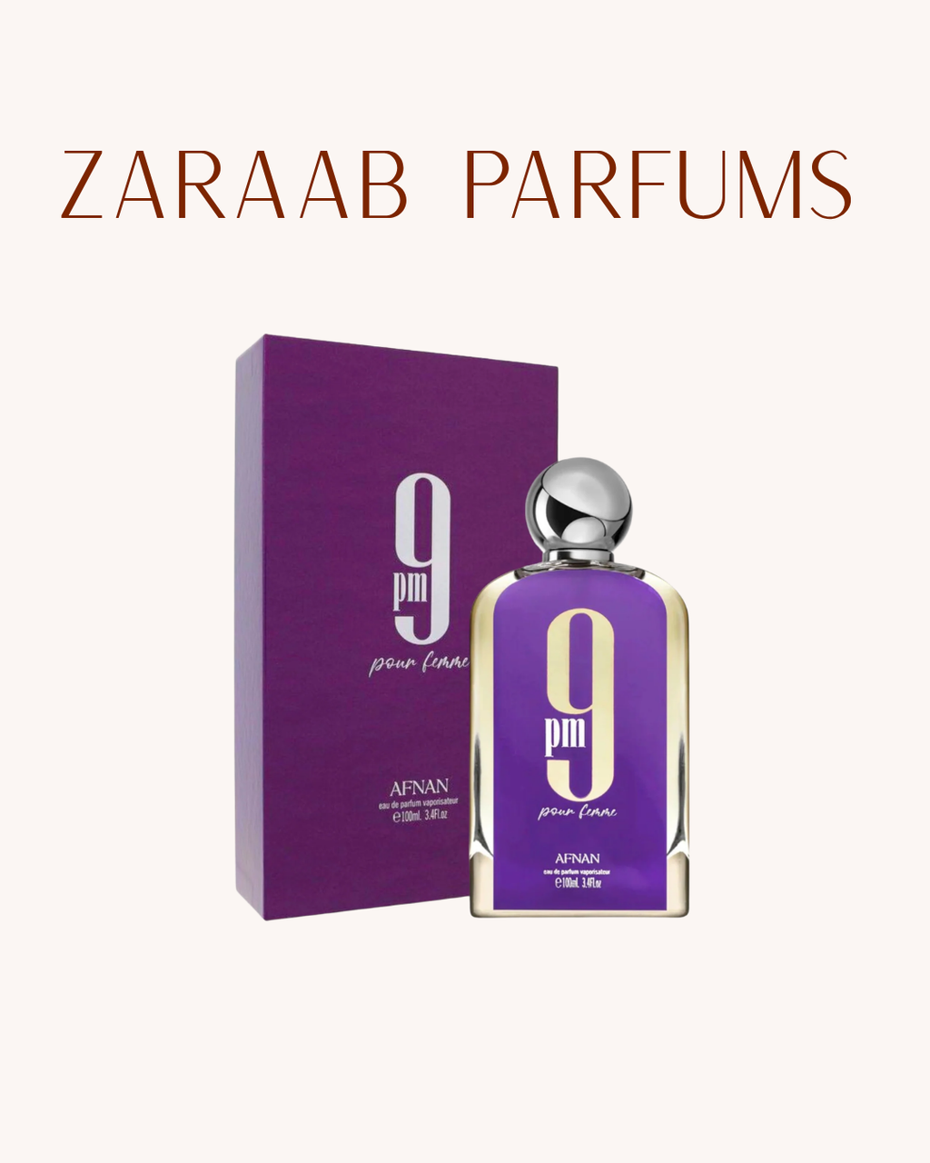 AFNAN 9 PM POUR FEMME 3.4 OZ