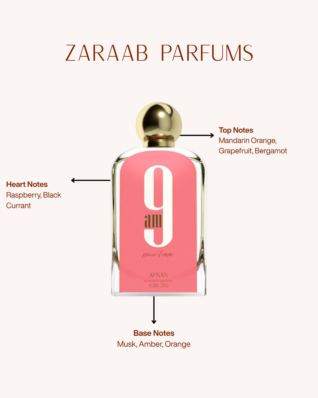 AFNAN 9 AM POUR FEMME 3.4 EDP